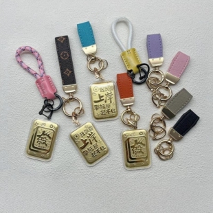 足金999發财上岸挂件20mg黄金钥匙扣车挂扣送朋友亲戚招财礼品