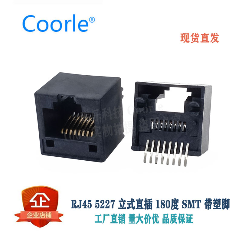 rj45母座全塑带立式网络接口