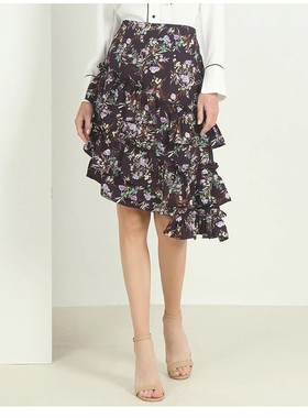 依恋品牌折扣 女士夏装高级感气质碎花半身A字鱼尾裙子RCWH84909T