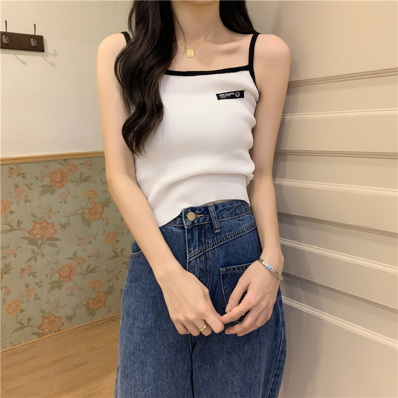 Real price 2021 new versatile knitted suspender vest