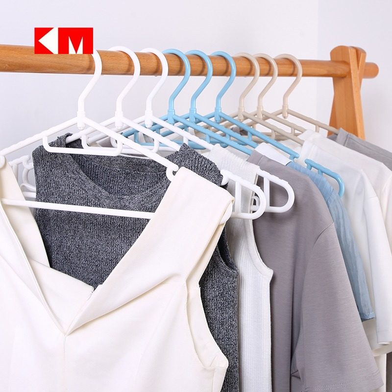 1043 可旋转晾无痕塑料衣架衣柜挂衣架家用晾晒衣架衣撑6只装混色