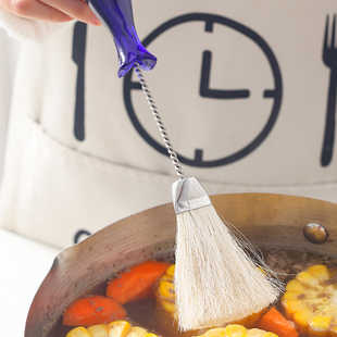 2077.油刷厨房家用过滤刷捞油勺火锅吸浮油马毛刷撇油刷