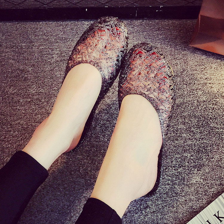 夏季新款塑胶果冻拖鞋女休闲包头防滑沙滩拖鞋女水晶平底凉拖鞋|ruв категории Женская обувь, тапочки - от Buy2taobao.com для оказания профессиональной услуги покупки агента Taobao