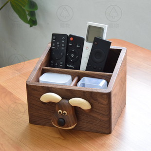 大耳狗收纳盒 遥控器收纳盒茶几桌面收纳牙线棉签收纳盒 慕物