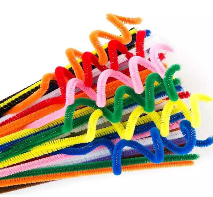 扭扭棒毛根条彩色毛条diy手工材料制作幼儿园儿童绒花绒条 绒铁丝