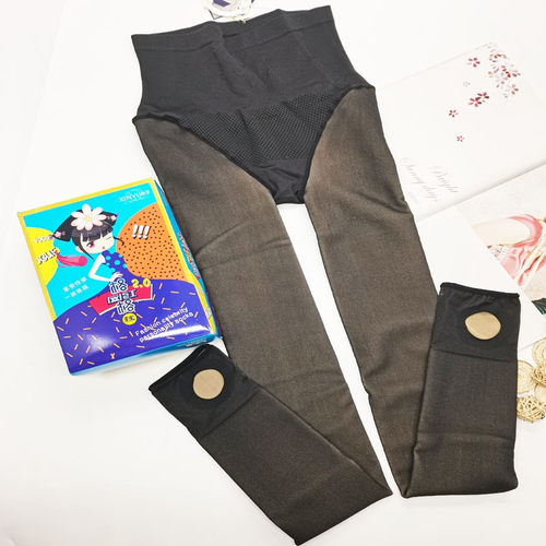 心宇厚加绒假透肉一体连裤踩脚袜