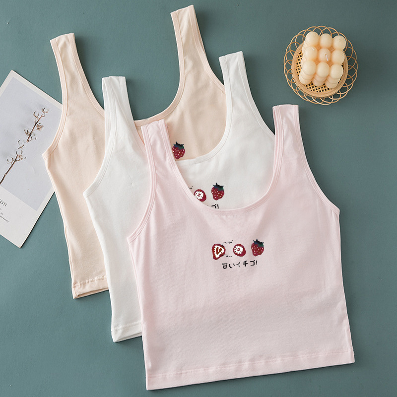 女童内衣发育期女孩7-9-12岁儿童防凸点小背心15初中学生长款文胸