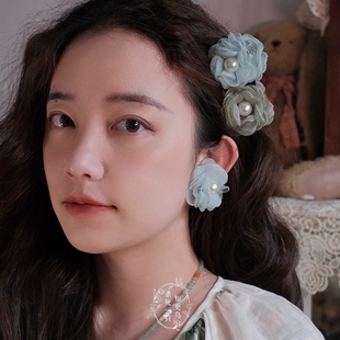 春夏彩色仙氣少女心薄紗立體花朵側(cè)邊發(fā)夾小抓夾邊夾發(fā)飾 花楹