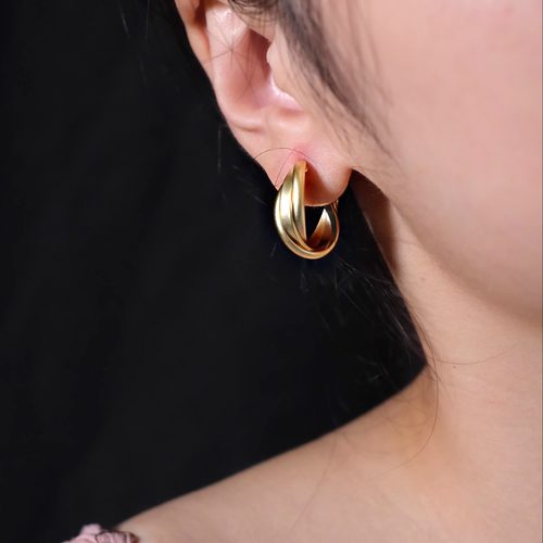 港风chic百搭哑光圆环耳钉耳夹女