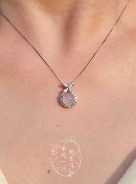 925纯银轻奢法式天然白玛瑙项链