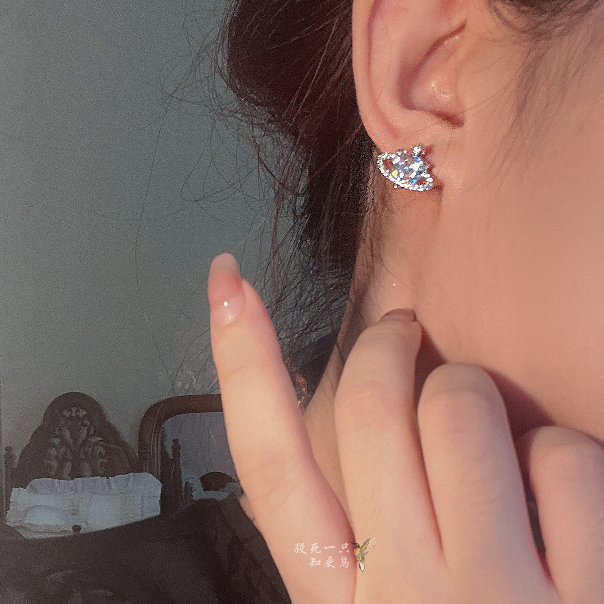 甜酷少女冷淡风闪闪星球耳钉耳饰