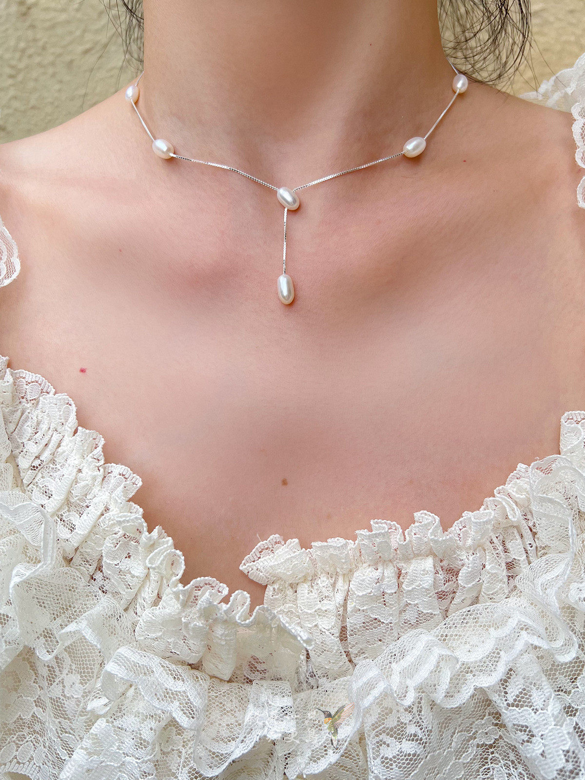 知更鸟｜老友记瑞秋同款 优雅法式天然淡水珍珠s925纯银项链/耳钉