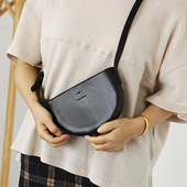 布谷森林女式 牛皮单肩包斜跨迷你小包包真皮文艺百搭半圆包B06