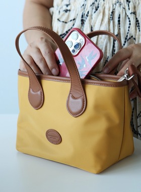 布谷森林女士新款手提包尼龙布配牛皮单肩斜挎包休闲小挎包B646