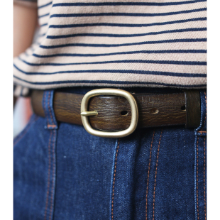 布谷森林原创女式 头层牛皮腰带百搭文艺真皮腰带针扣皮带Y724 新款