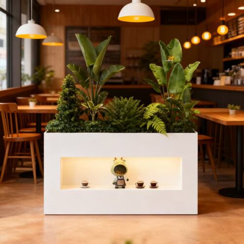 户外铁艺回型花箱组合商业街种植箱外摆围栏隔断花槽酒店室外花盆