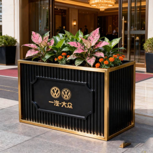 户外不锈钢花箱LOGO定制奶茶店咖啡馆商业街隔断景观摆放组合花槽