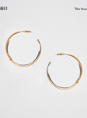 Limb掠目 乐章系列原创设计弦乐金银拼接撞色耳圈耳饰耳环圈圈女