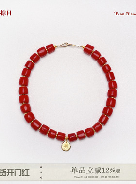 【ashui同款】松弛摩登天然海竹红调串珠项链原创设计高级感度假