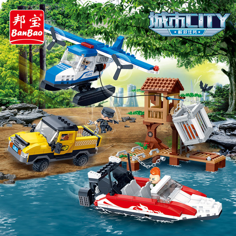 邦宝小颗粒积木警察总署12岁