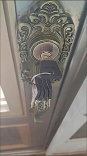 罗普斯金门老式铝合金对开艺术门锁众安替换两舌拇指按压大把锁芯