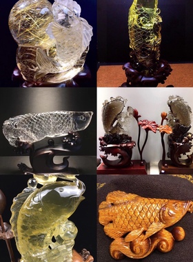 天然水晶年年有余开业乔迁礼品