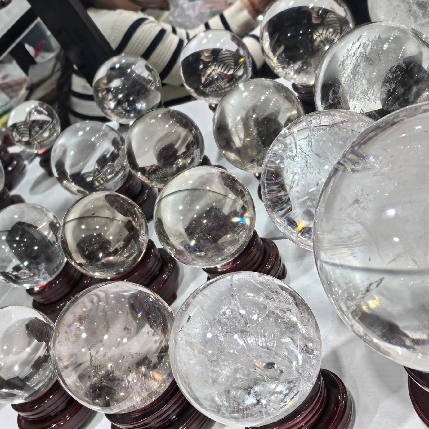 天然水晶球风水摆件家居办公室装饰品客厅玄关乔迁送礼选货一对一