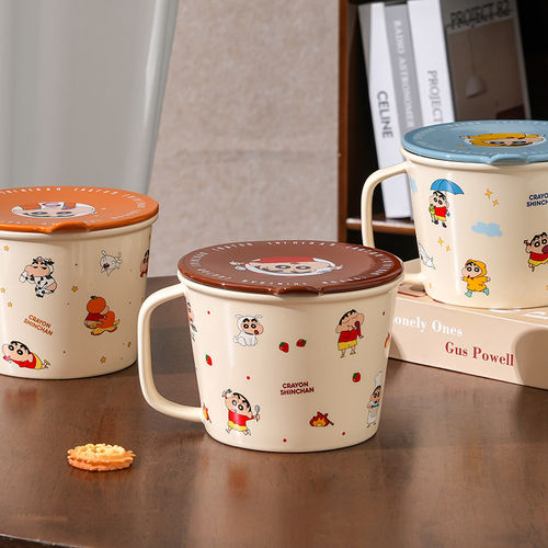 蜡笔小新陶瓷手柄大容量泡面碗