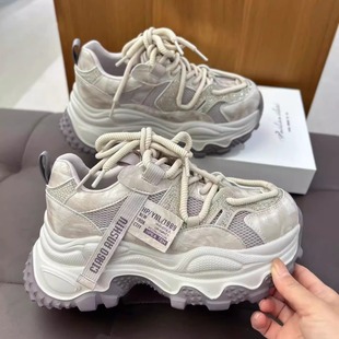 老爹鞋 女鞋 皮网结合时尚 百搭舒适韩版 增高防滑 米老爹鞋 潮鞋 26新款