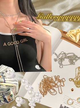 复古欧美ins长款钻石choker