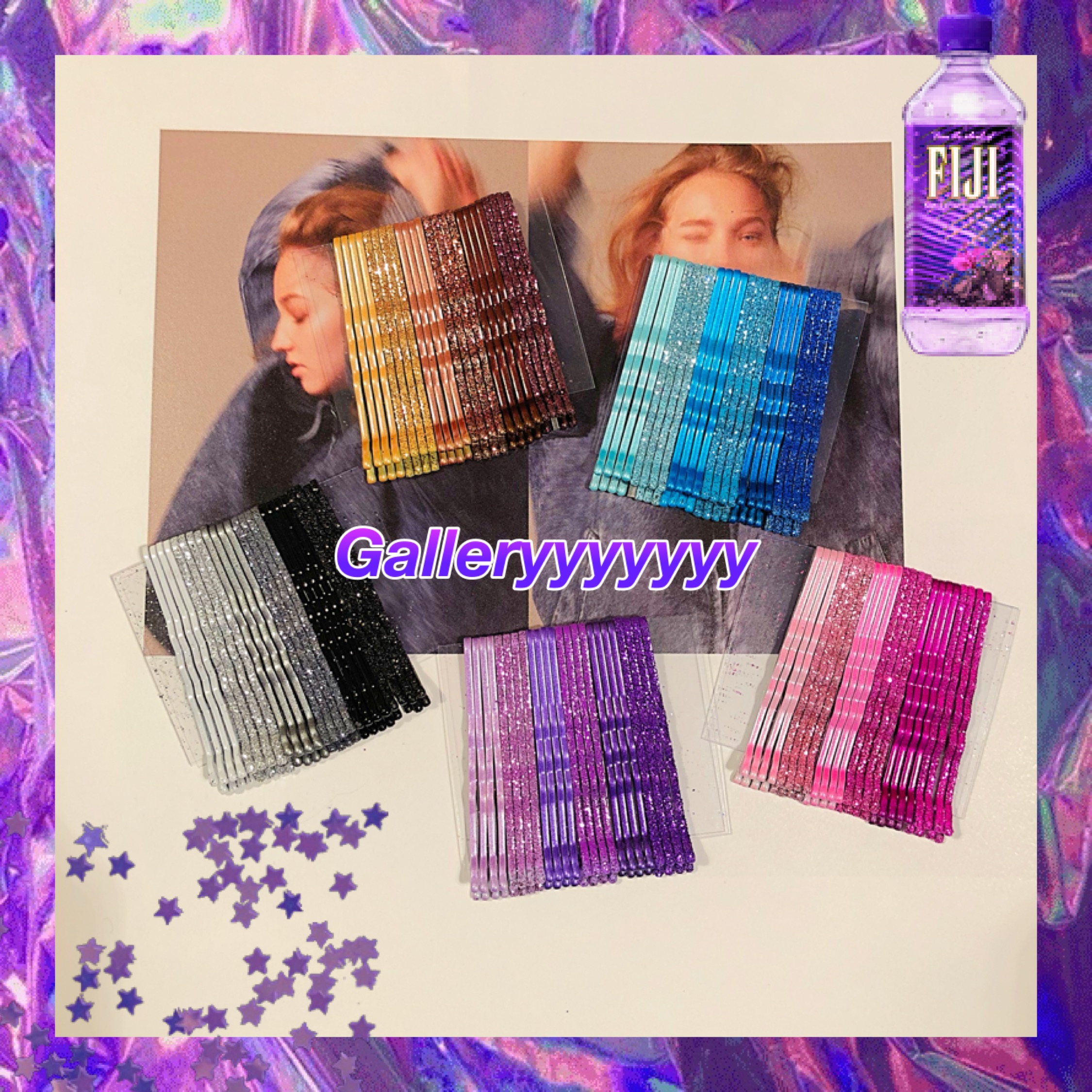 insgallery新款蹦迪发夹闪粉