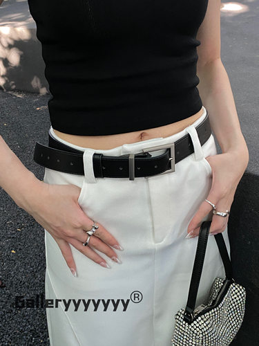 Gallery男女同款时髦方扣腰带