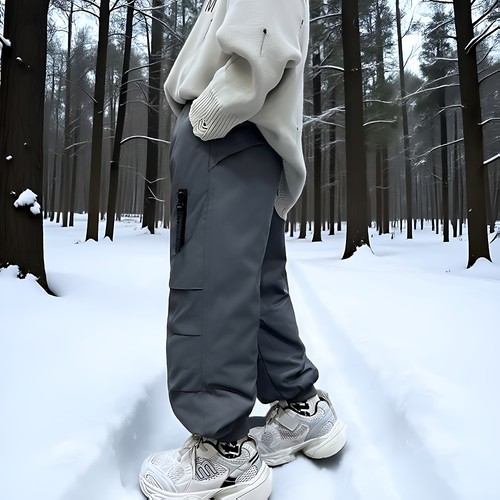 儿童羽绒冲锋裤秋冬新白鸭绒裤子