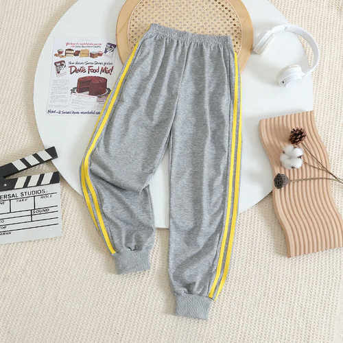 收脚黄色杠宽松纯棉秋冬校服裤