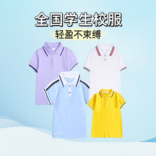 全国小学生校服短袖polo衫T上衣