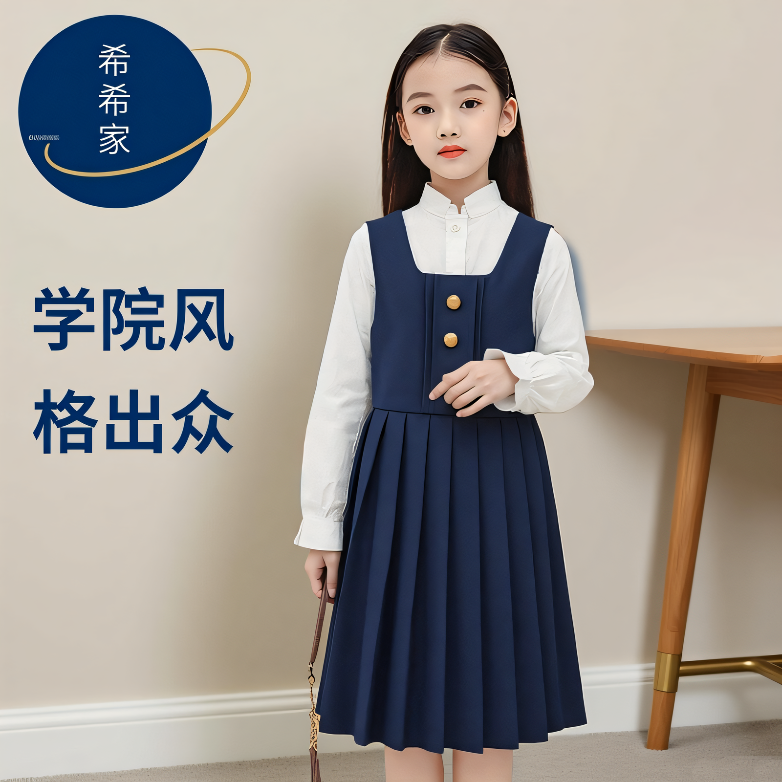 学院风女童背心裙百褶裙jk制服藏青色中长裙显瘦演出校服西装裙子,童装/婴儿装/亲子装,连衣裙,淘宝优惠券,粉丝福利购,淘宝优惠卷