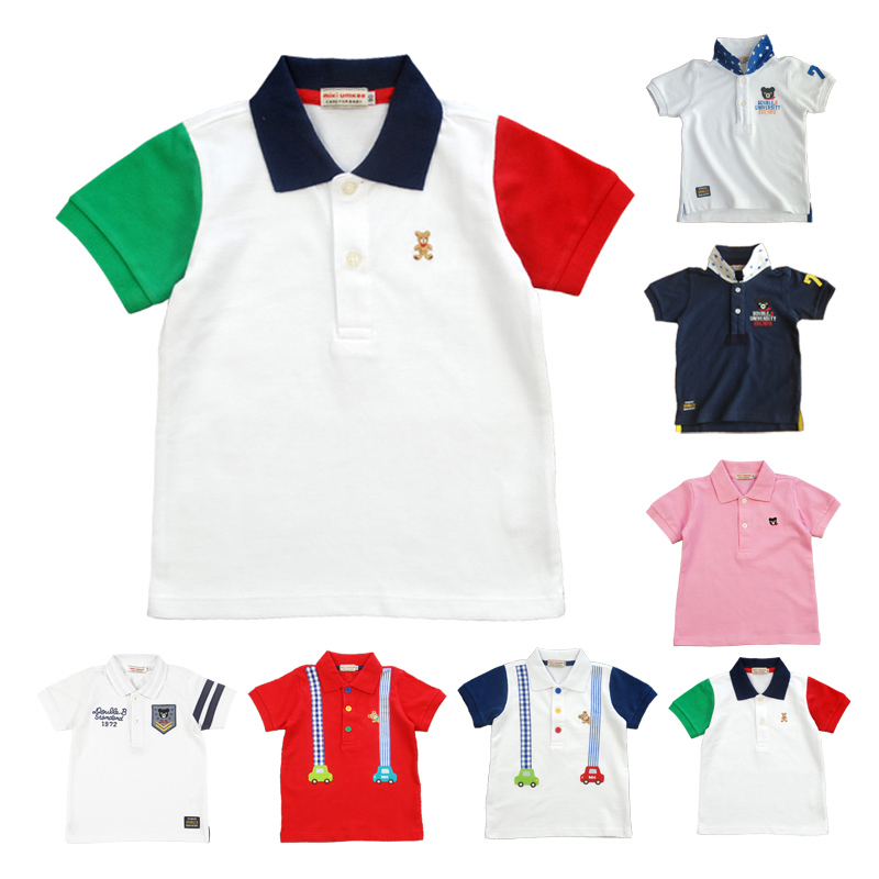 亲子装男童短袖polo衫全纯棉中小童宝宝翻领t恤女童夏装上衣1-7岁