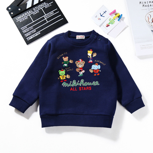 男童套头卫衣全棉薄拉绒小童宝宝秋装上衣纯棉外套卡通动物款