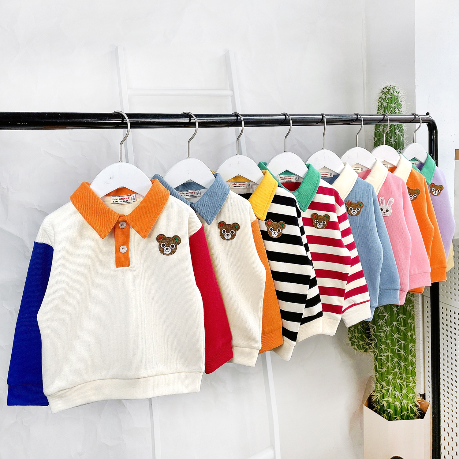 儿童翻领上衣春季薄款糖果色