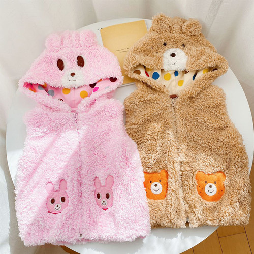 春秋柔软外套卡通熊马夹2021新品