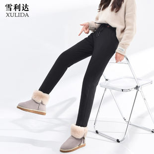 中年羽绒裤女外穿高腰加厚白鸭绒弹力显瘦保暖时尚冬宽松休闲棉裤