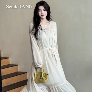 休闲时尚 现货气质仙女裙 新款 胖多女装 高级感连衣裙 优雅氛围