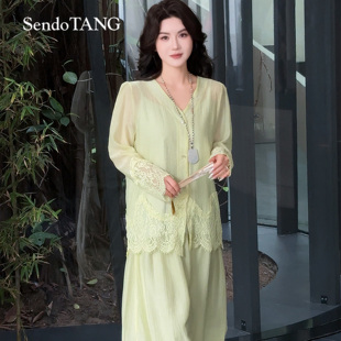 青玉案 高级感上衣吊带半裙套装 胖多女装 时尚 新款 现货天丝套装