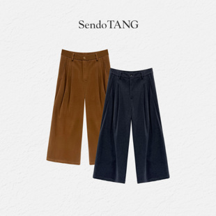复古慵懒风休闲裤 遮肉显瘦百搭长裤 松茶 秋冬新款 胖多大码 法式