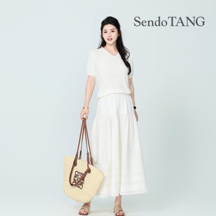 气质时尚 女装 胖多家大码 设计感微胖宽松显瘦半身裙 当空