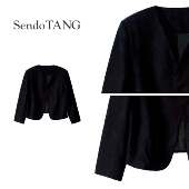 西装 气质设计感时尚 暗纹生花 短款 胖多女装 春款 新款 外套