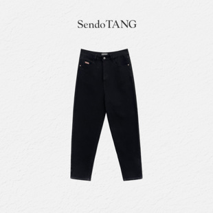 胖多女装 暗影 新款 显瘦直筒梨形身材哈伦牛仔裤 时尚 高腰牛仔裤