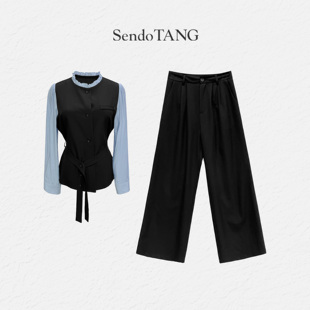 遮肉显瘦百搭高级感正装 子套装 沁雅 大码 ootd职业衬衫 女装 裤