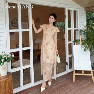 时尚 收腰遮肉 逐星 赫本风连衣裙法式 女装 新款 大码 茶歇夏季