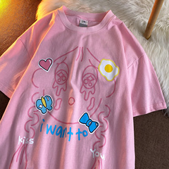 官圖棉2021新款韓版圓領學生上衣大碼女裝